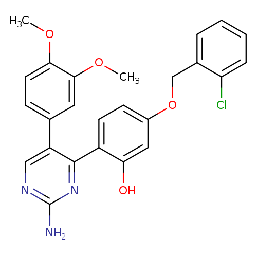 2-[2-amino-5-(3,4-dimethoxyphenyl)pyrimidin-4-yl]-5-[(2-chlorophenyl)methoxy]phenol