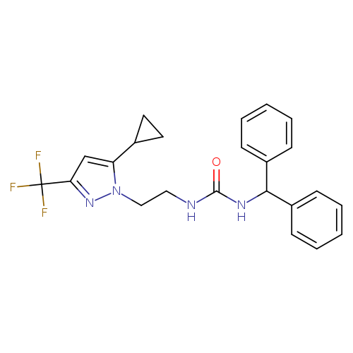 3-{2-[5-cyclopropyl-3-(trifluoromethyl)-1H-pyrazol-1-yl]ethyl}-1-(diphenylmethyl)urea
