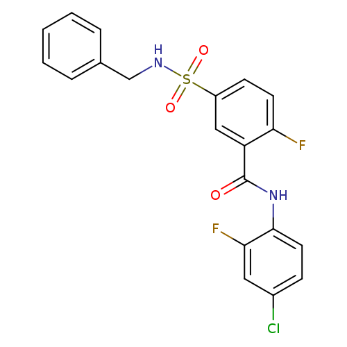 5-(benzylsulfamoyl)-N-(4-chloro-2-fluorophenyl)-2-fluorobenzamide