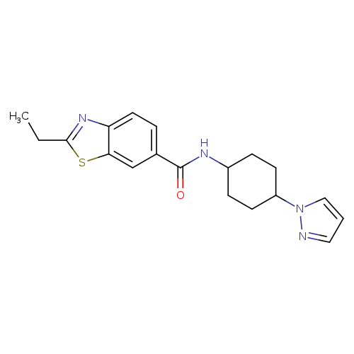 2-ethyl-N-[4-(1H-pyrazol-1-yl)cyclohexyl]-1,3-benzothiazole-6-carboxamide