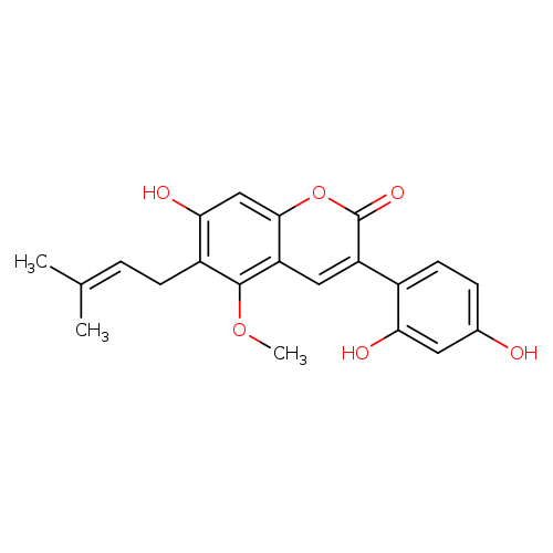 2H-1-Benzopyran-2-one,3-(2,4-dihydroxyphenyl)-7-hydroxy-5-methoxy-6-(3-methyl-2-butenyl)-