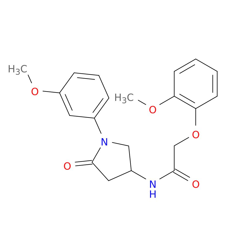 2-(2-methoxyphenoxy)-N-[1-(3-methoxyphenyl)-5-oxopyrrolidin-3-yl]acetamide