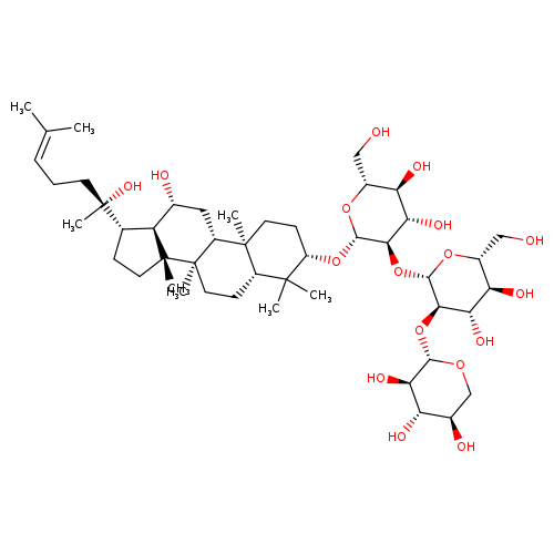 β-D-Glucopyranoside, (3β,12β,20R)-12,20-dihydroxydammar-24-en-3-yl O-β-D-xylopyranosyl-(1→2)-O-β-D-glucopyranosyl-(1→2)-