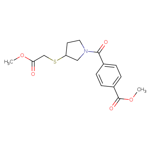 methyl 4-{3-[(2-methoxy-2-oxoethyl)sulfanyl]pyrrolidine-1-carbonyl}benzoate