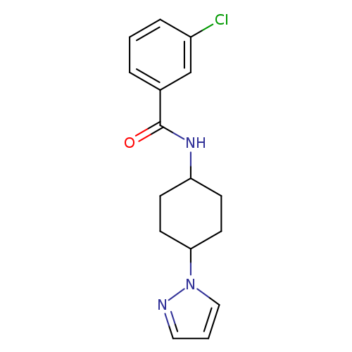 3-chloro-N-[4-(1H-pyrazol-1-yl)cyclohexyl]benzamide