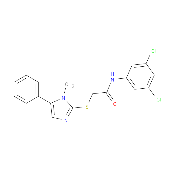 N-(3,5-dichlorophenyl)-2-[(1-methyl-5-phenyl-1H-imidazol-2-yl)sulfanyl]acetamide