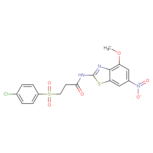 3-(4-chlorobenzenesulfonyl)-N-(4-methoxy-6-nitro-1,3-benzothiazol-2-yl)propanamide