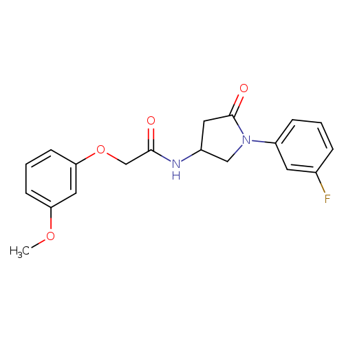 N-[1-(3-fluorophenyl)-5-oxopyrrolidin-3-yl]-2-(3-methoxyphenoxy)acetamide