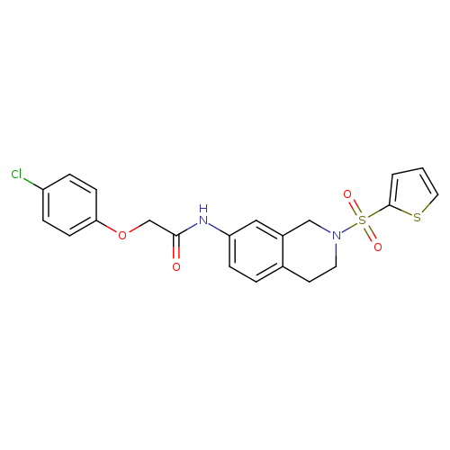 2-(4-chlorophenoxy)-N-[2-(thiophene-2-sulfonyl)-1,2,3,4-tetrahydroisoquinolin-7-yl]acetamide