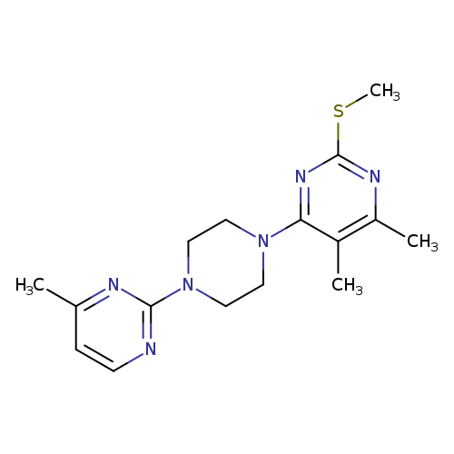 4,5-dimethyl-6-[4-(4-methylpyrimidin-2-yl)piperazin-1-yl]-2-(methylsulfanyl)pyrimidine