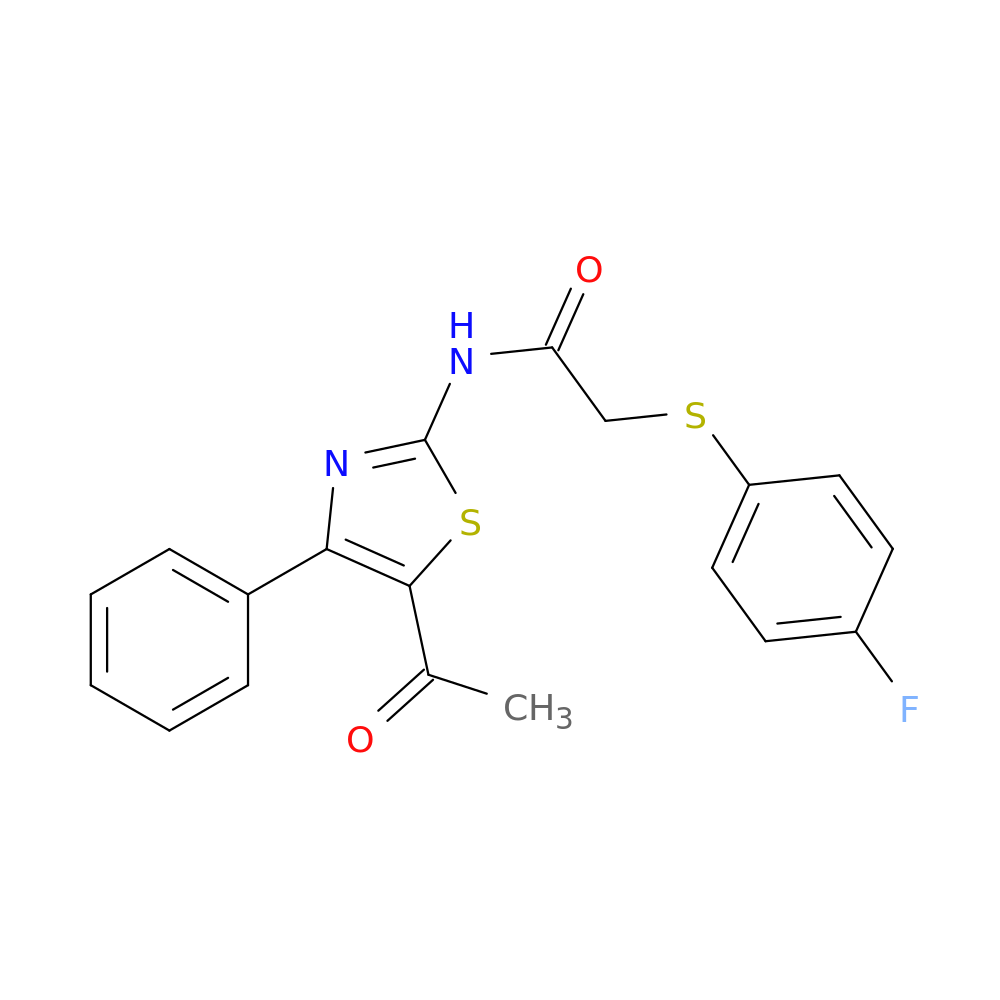 N-(5-acetyl-4-phenyl-1,3-thiazol-2-yl)-2-[(4-fluorophenyl)sulfanyl]acetamide