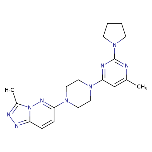 4-methyl-6-(4-{3-methyl-[1,2,4]triazolo[4,3-b]pyridazin-6-yl}piperazin-1-yl)-2-(pyrrolidin-1-yl)pyrimidine