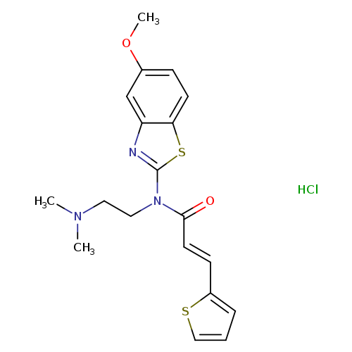 (2E)-N-[2-(dimethylamino)ethyl]-N-(5-methoxy-1,3-benzothiazol-2-yl)-3-(thiophen-2-yl)prop-2-enamide hydrochloride