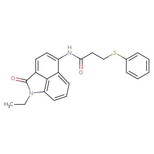 N-{2-ethyl-3-oxo-2-azatricyclo[6.3.1.0^{4,12}]dodeca-1(11),4,6,8(12),9-pentaen-7-yl}-3-(phenylsulfanyl)propanamide