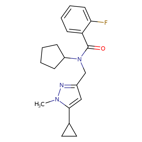 N-cyclopentyl-N-[(5-cyclopropyl-1-methyl-1H-pyrazol-3-yl)methyl]-2-fluorobenzamide