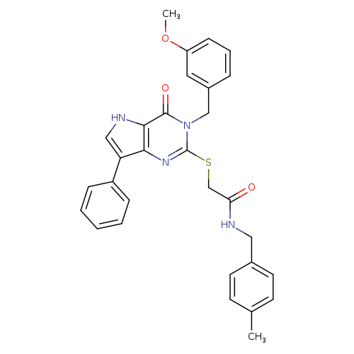 2-({3-[(3-methoxyphenyl)methyl]-4-oxo-7-phenyl-3H,4H,5H-pyrrolo[3,2-d]pyrimidin-2-yl}sulfanyl)-N-[(4-methylphenyl)methyl]acetamide