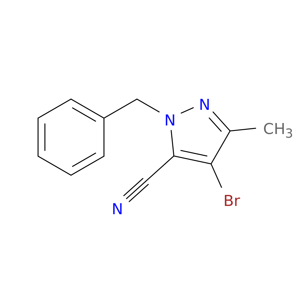 1-Benzyl-4-bromo-3-methyl-1H-pyrazole-5-carbonitrile