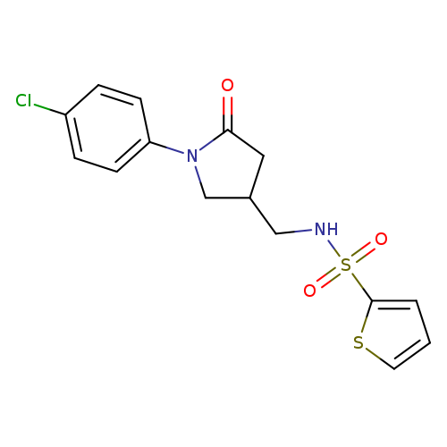 N-{[1-(4-chlorophenyl)-5-oxopyrrolidin-3-yl]methyl}thiophene-2-sulfonamide