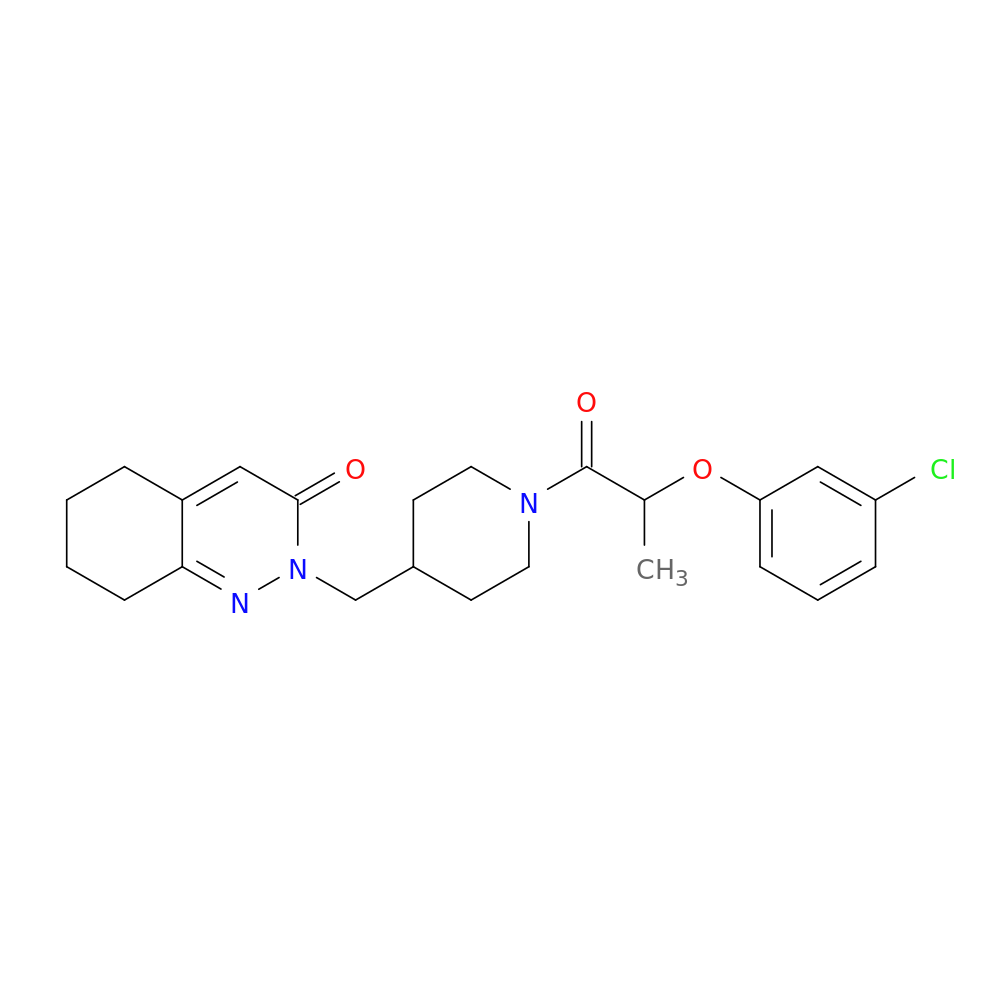 2-({1-[2-(3-chlorophenoxy)propanoyl]piperidin-4-yl}methyl)-2,3,5,6,7,8-hexahydrocinnolin-3-one