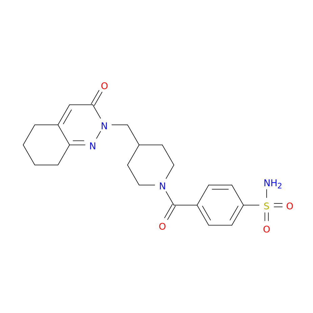 4-{4-[(3-oxo-2,3,5,6,7,8-hexahydrocinnolin-2-yl)methyl]piperidine-1-carbonyl}benzene-1-sulfonamide