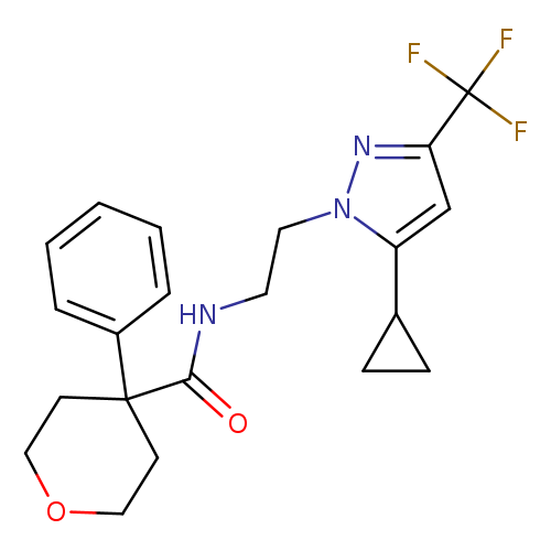 N-{2-[5-cyclopropyl-3-(trifluoromethyl)-1H-pyrazol-1-yl]ethyl}-4-phenyloxane-4-carboxamide