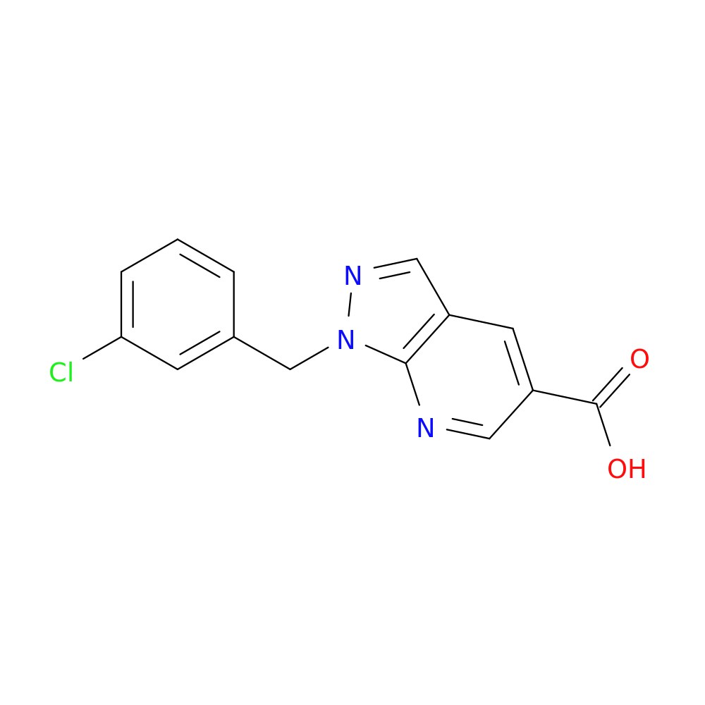 1-[(3-chlorophenyl)methyl]-1H-pyrazolo[3,4-b]pyridine-5-carboxylic acid