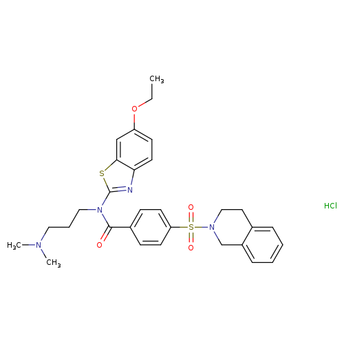 N-[3-(dimethylamino)propyl]-N-(6-ethoxy-1,3-benzothiazol-2-yl)-4-(1,2,3,4-tetrahydroisoquinoline-2-sulfonyl)benzamide hydrochloride