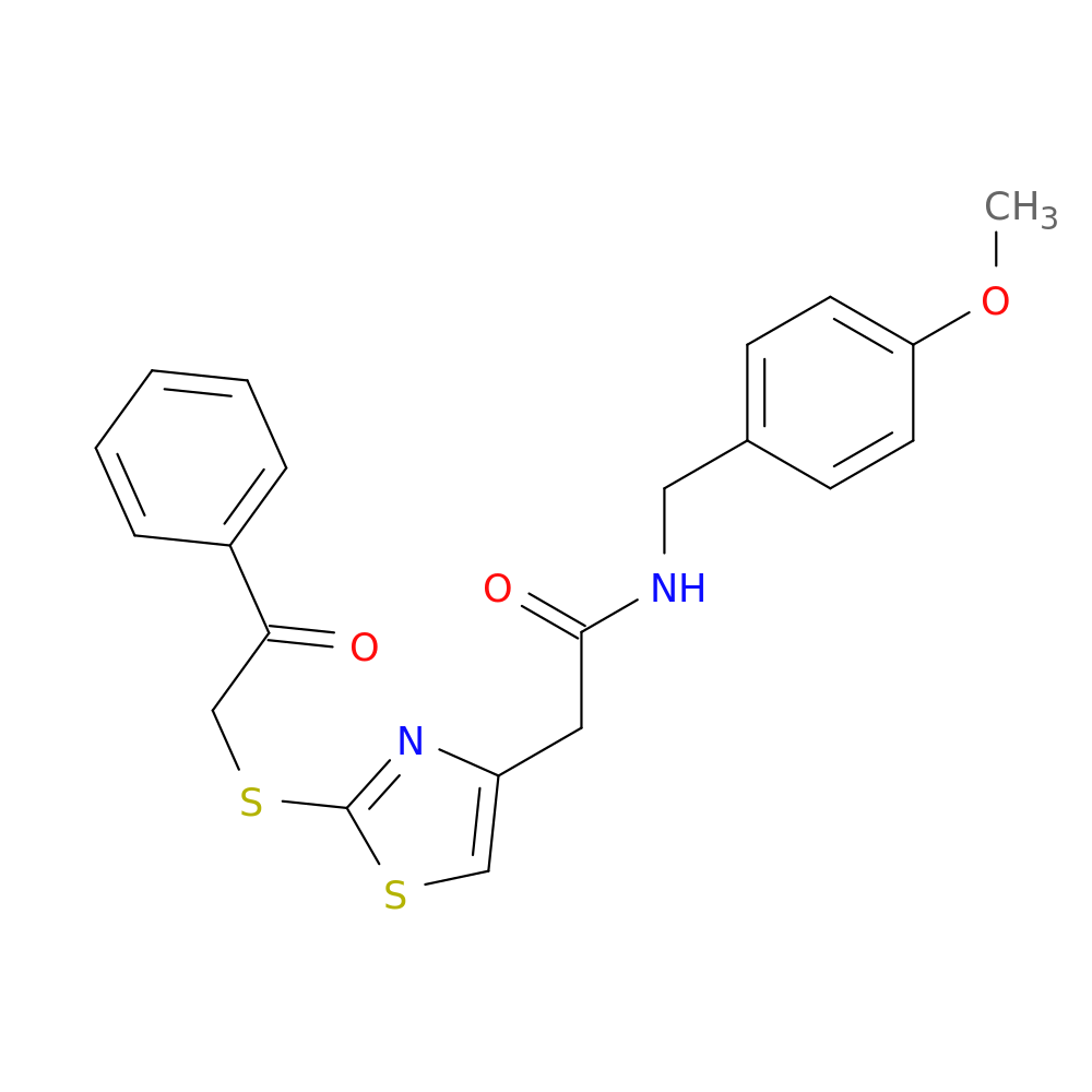 N-[(4-methoxyphenyl)methyl]-2-{2-[(2-oxo-2-phenylethyl)sulfanyl]-1,3-thiazol-4-yl}acetamide