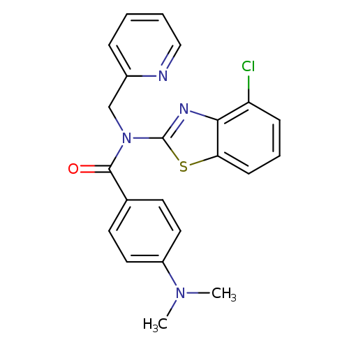 N-(4-chloro-1,3-benzothiazol-2-yl)-4-(dimethylamino)-N-[(pyridin-2-yl)methyl]benzamide
