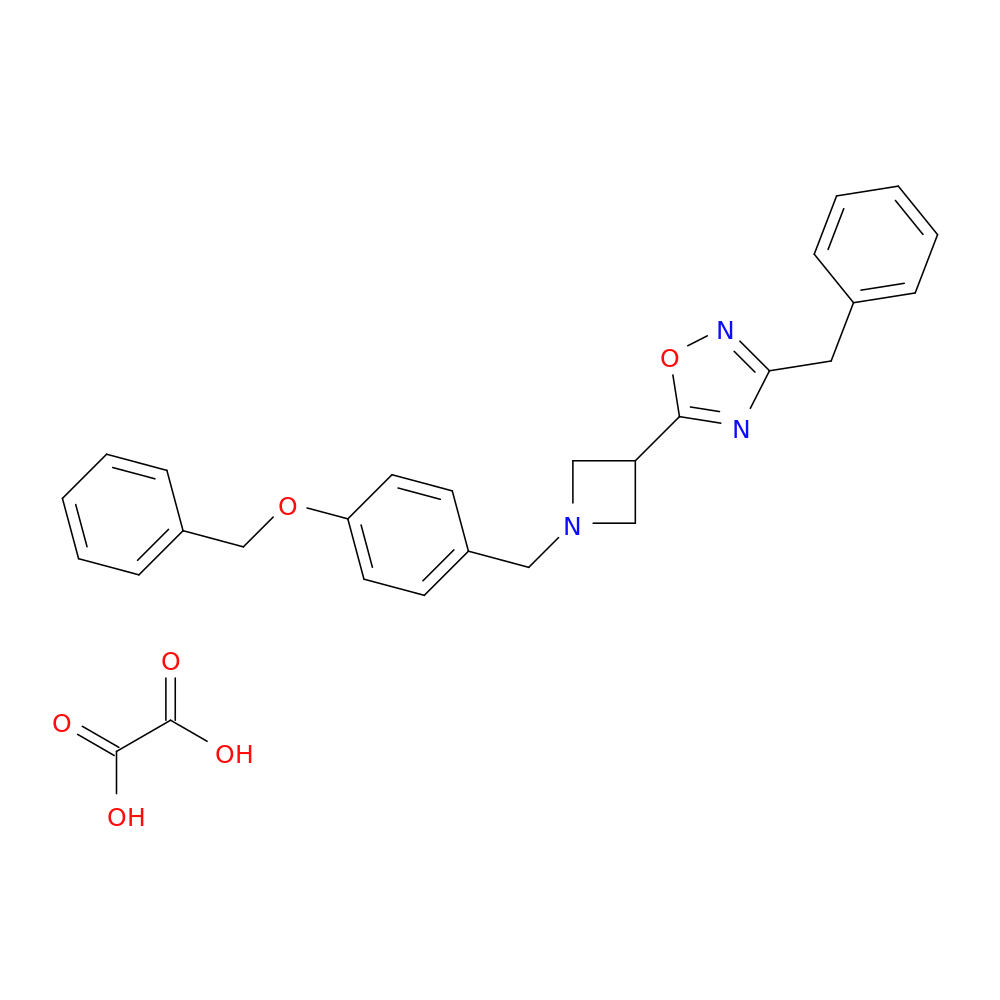 3-benzyl-5-(1-{[4-(benzyloxy)phenyl]methyl}azetidin-3-yl)-1,2,4-oxadiazole; oxalic acid