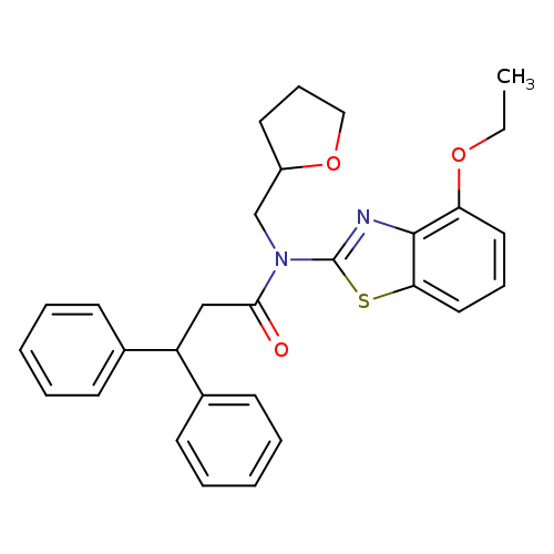 N-(4-ethoxy-1,3-benzothiazol-2-yl)-N-[(oxolan-2-yl)methyl]-3,3-diphenylpropanamide