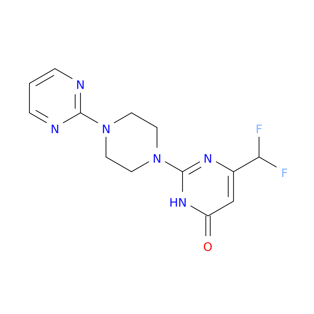 6-(difluoromethyl)-2-[4-(pyrimidin-2-yl)piperazin-1-yl]-3,4-dihydropyrimidin-4-one