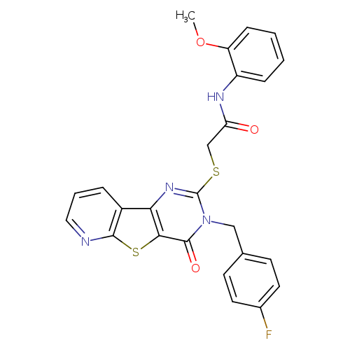 2-({5-[(4-fluorophenyl)methyl]-6-oxo-8-thia-3,5,10-triazatricyclo[7.4.0.0^{2,7}]trideca-1(9),2(7),3,10,12-pentaen-4-yl}sulfanyl)-N-(2-methoxyphenyl)acetamide