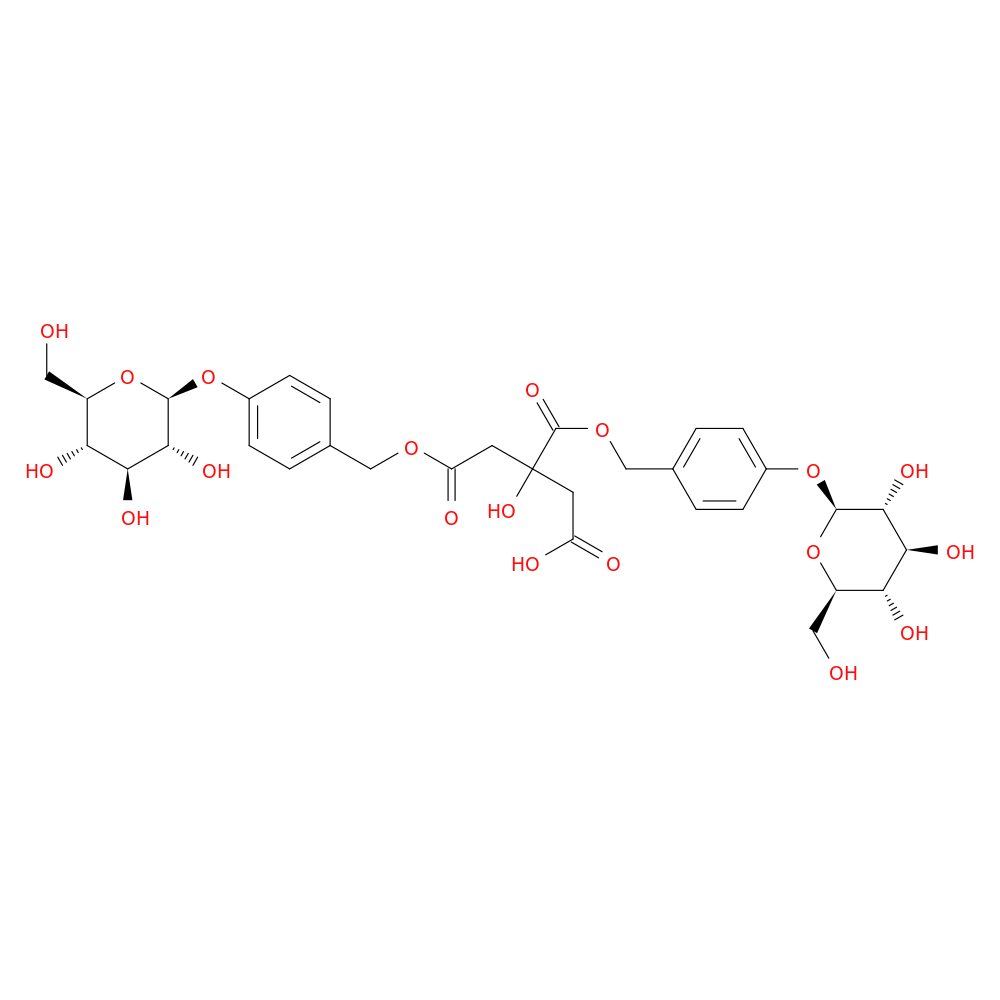 3-Hydroxy-5-Oxo-5-((4-(((2S,3R,4S,5S,6R)-3,4,5-Trihydroxy-6-(Hydroxymethyl)Tetrahydro-2H-Pyran-2-Yl)Oxy)Benzyl)Oxy)-3-(((4-(((2S,3R,4S,5S,6R)-3,4,5-Trihydroxy-6-(Hydroxymethyl)Tetrahydro-2H-Pyran-2-Yl)Oxy)Benzyl)Oxy)Carbonyl)Pentanoic Acid