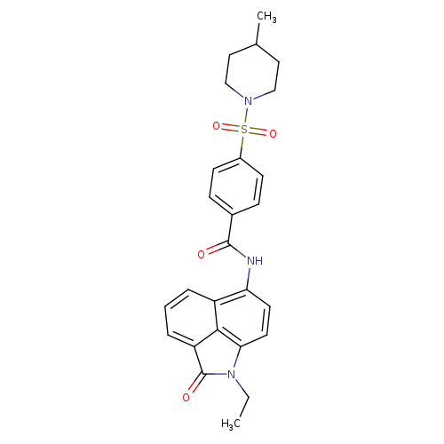 N-{2-ethyl-3-oxo-2-azatricyclo[6.3.1.0^{4,12}]dodeca-1(11),4,6,8(12),9-pentaen-9-yl}-4-[(4-methylpiperidin-1-yl)sulfonyl]benzamide