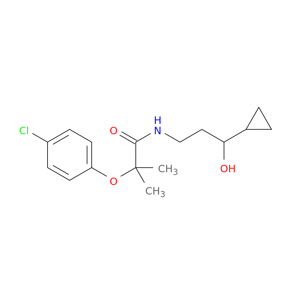 2-(4-chlorophenoxy)-N-(3-cyclopropyl-3-hydroxypropyl)-2-methylpropanamide