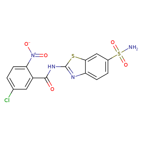 5-chloro-2-nitro-N-(6-sulfamoyl-1,3-benzothiazol-2-yl)benzamide