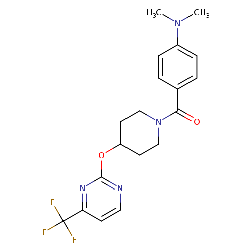 N,N-dimethyl-4-(4-{[4-(trifluoromethyl)pyrimidin-2-yl]oxy}piperidine-1-carbonyl)aniline