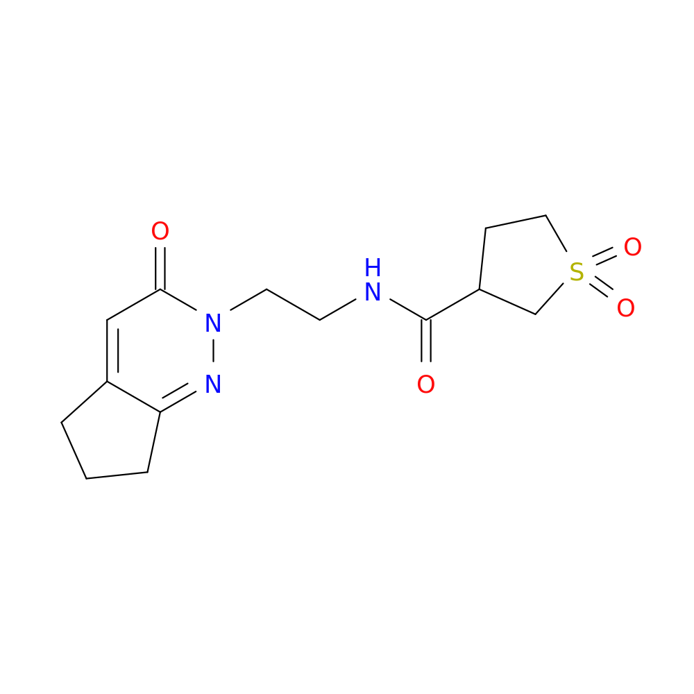 1,1-dioxo-N-(2-{3-oxo-2H,3H,5H,6H,7H-cyclopenta[c]pyridazin-2-yl}ethyl)-1lambda6-thiolane-3-carboxamide