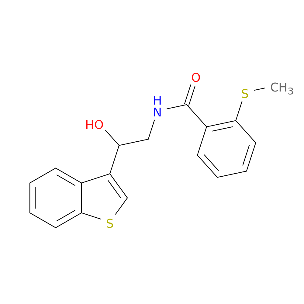 N-[2-(1-benzothiophen-3-yl)-2-hydroxyethyl]-2-(methylsulfanyl)benzamide