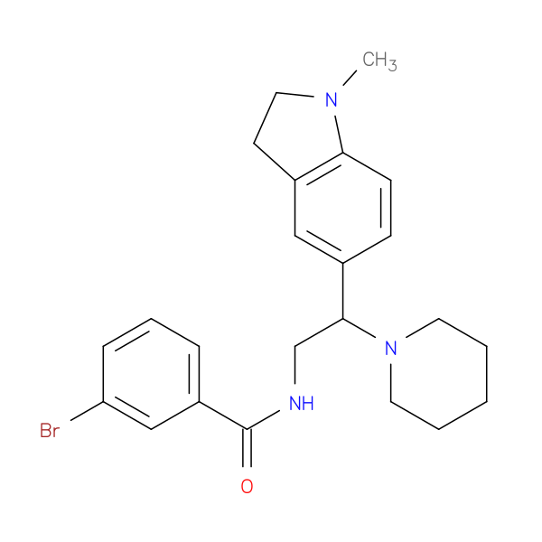 3-bromo-N-[2-(1-methyl-2,3-dihydro-1H-indol-5-yl)-2-(piperidin-1-yl)ethyl]benzamide