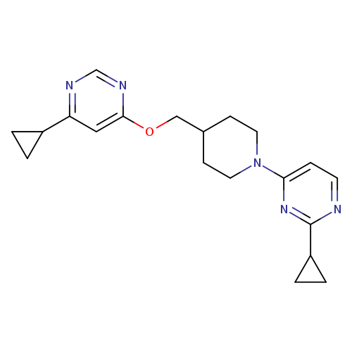 2-cyclopropyl-4-(4-{[(6-cyclopropylpyrimidin-4-yl)oxy]methyl}piperidin-1-yl)pyrimidine