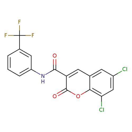 6,8-dichloro-2-oxo-N-[3-(trifluoromethyl)phenyl]-2H-chromene-3-carboxamide