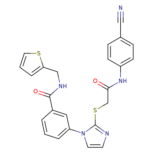 3-[2-({[(4-cyanophenyl)carbamoyl]methyl}sulfanyl)-1H-imidazol-1-yl]-N-[(thiophen-2-yl)methyl]benzamide