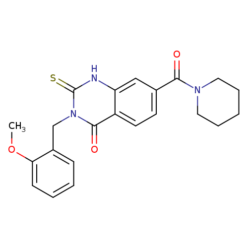 3-[(2-methoxyphenyl)methyl]-7-(piperidine-1-carbonyl)-2-sulfanylidene-1,2,3,4-tetrahydroquinazolin-4-one