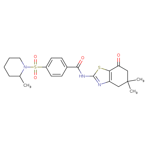 N-(5,5-dimethyl-7-oxo-4,5,6,7-tetrahydro-1,3-benzothiazol-2-yl)-4-[(2-methylpiperidin-1-yl)sulfonyl]benzamide