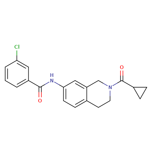 3-chloro-N-(2-cyclopropanecarbonyl-1,2,3,4-tetrahydroisoquinolin-7-yl)benzamide