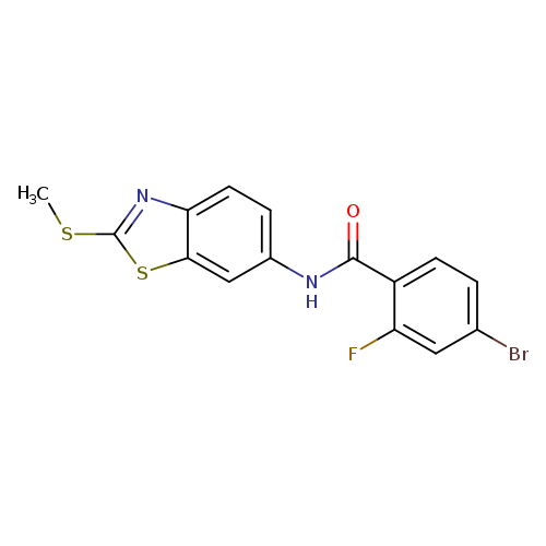 4-bromo-2-fluoro-N-[2-(methylsulfanyl)-1,3-benzothiazol-6-yl]benzamide