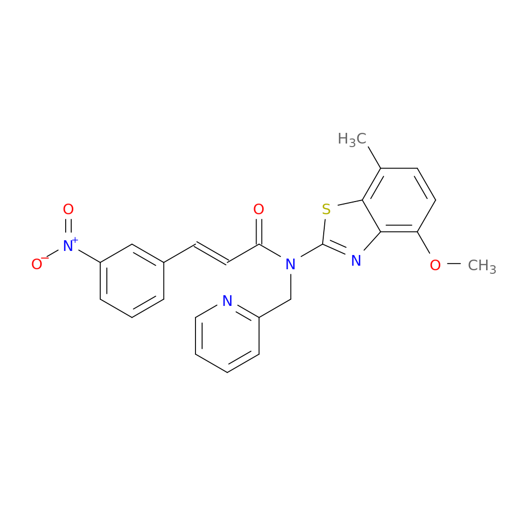 (2E)-N-(4-methoxy-7-methyl-1,3-benzothiazol-2-yl)-3-(3-nitrophenyl)-N-[(pyridin-2-yl)methyl]prop-2-enamide