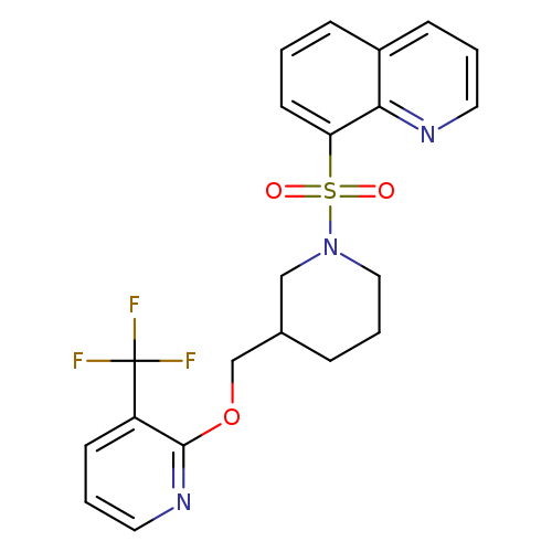8-{[3-({[3-(trifluoromethyl)pyridin-2-yl]oxy}methyl)piperidin-1-yl]sulfonyl}quinoline